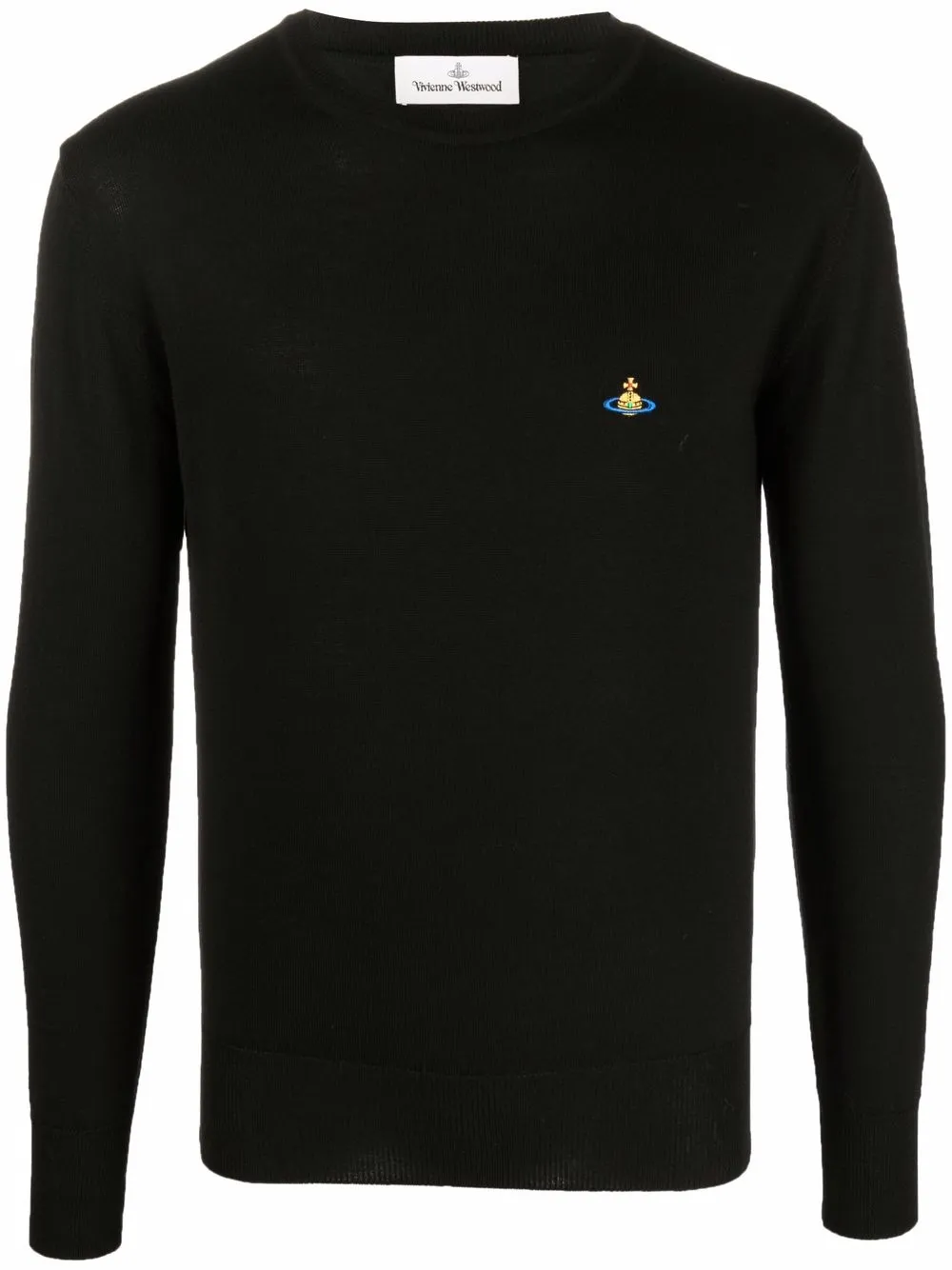

Vivienne Westwood embroidered-logo virgin-wool jumper - Black