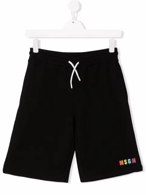 Msgm Kids شورت برباط وطبعة شعار الماركة