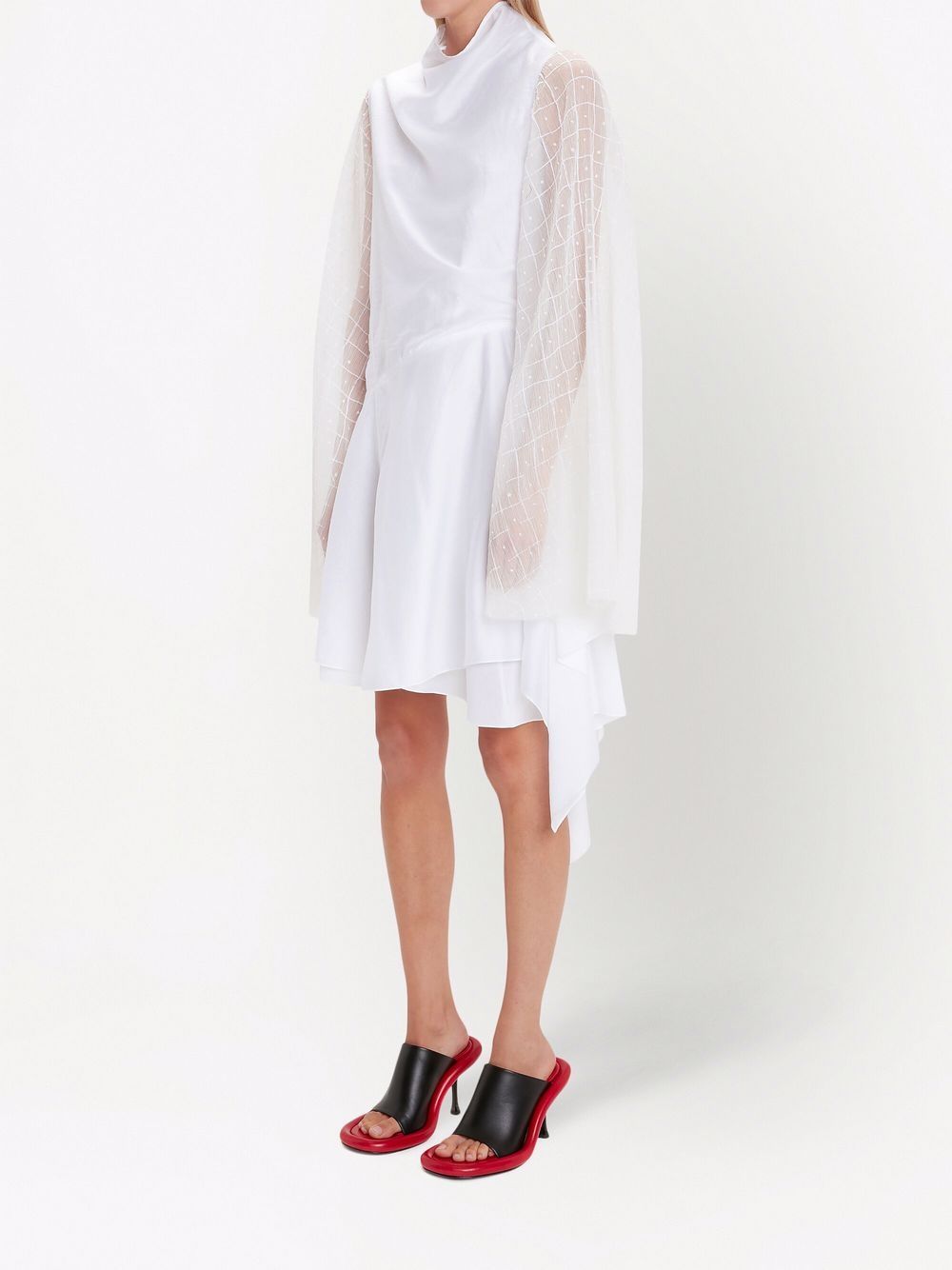 JW Anderson sheer-sleeve asymmetric dress Women