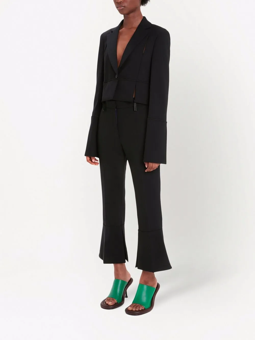 Cheap JW Anderson cropped flared trousers Women