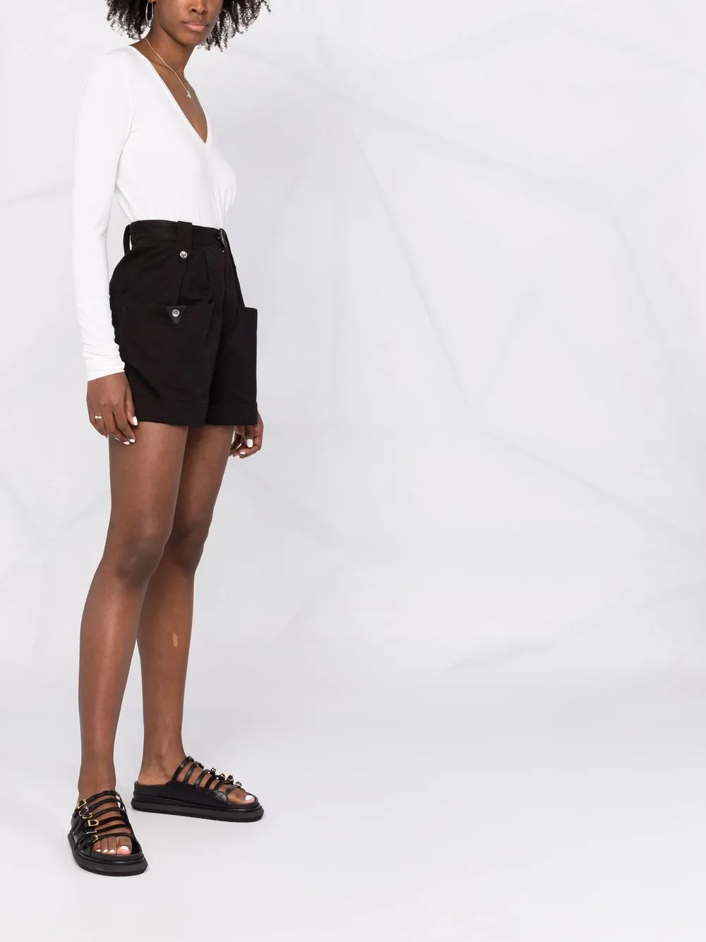 фото Patrizia pepe футболка с v-образным вырезом и длинными рукавами