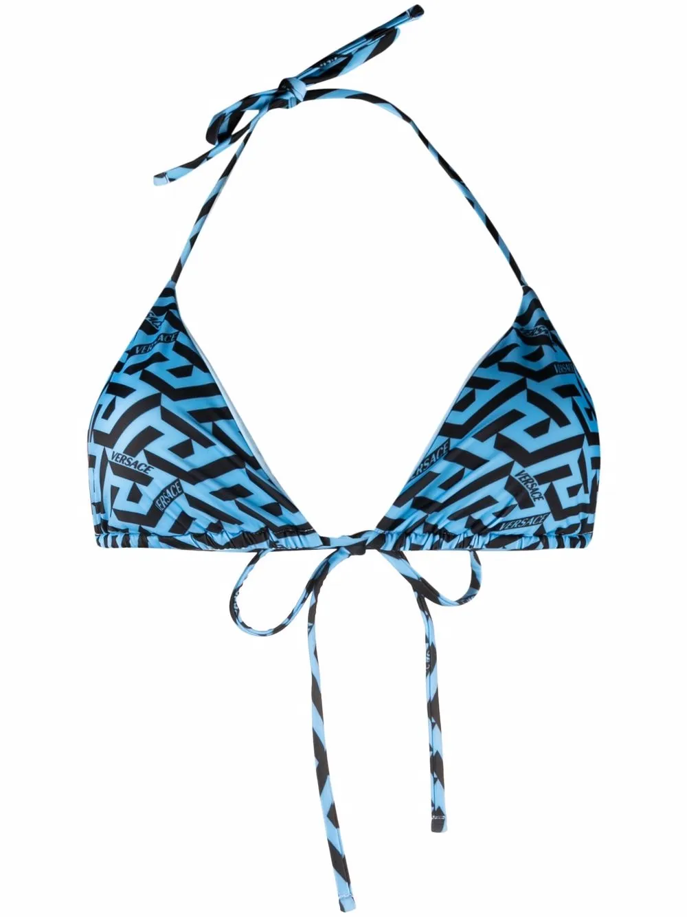 

Versace top de bikini con logo - Azul