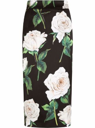 Dolce & Gabbana rose-print high-waisted Pencil Skirt - Farfetch