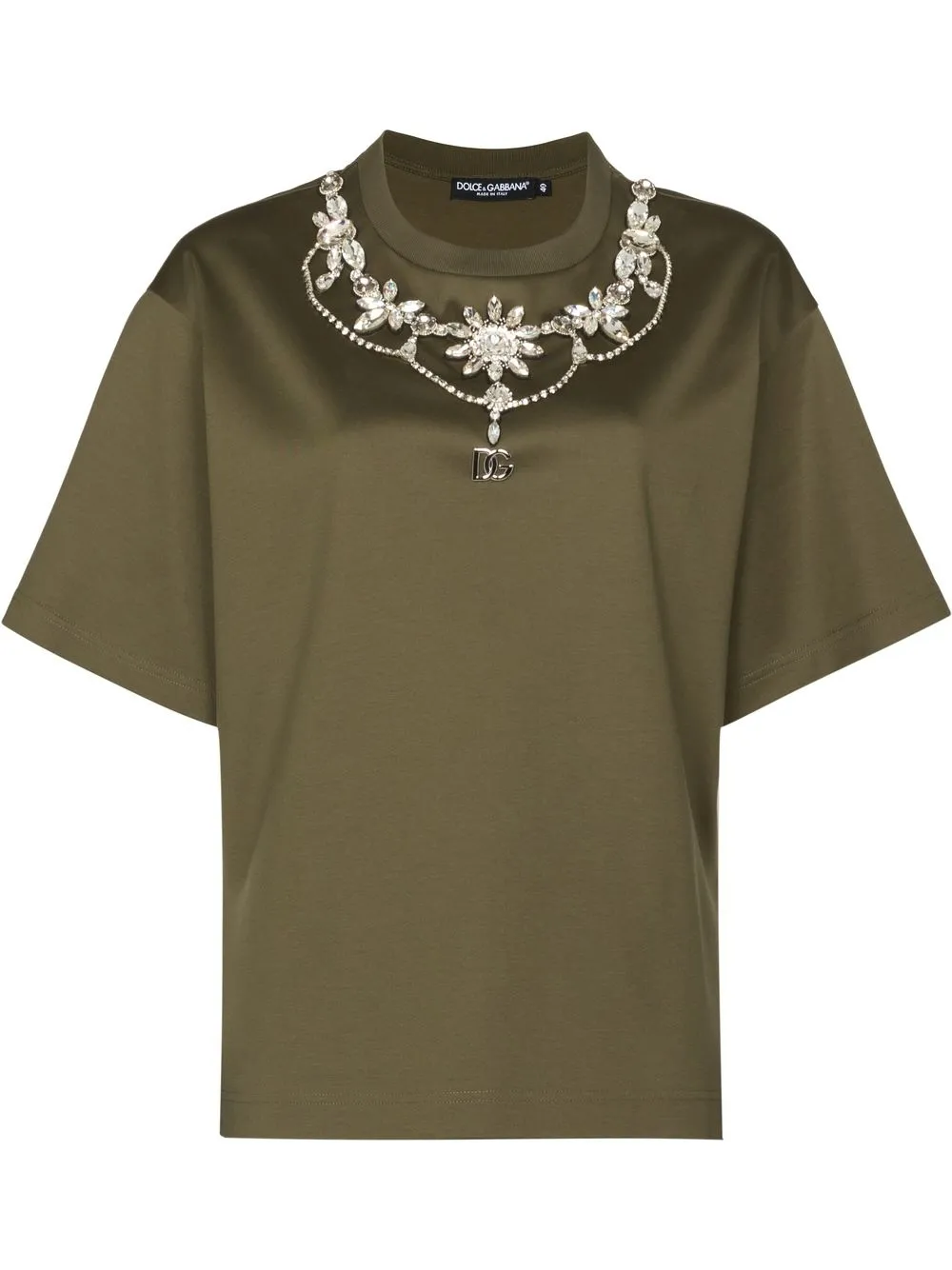 

Dolce & Gabbana playera con detalles de cristal - Verde