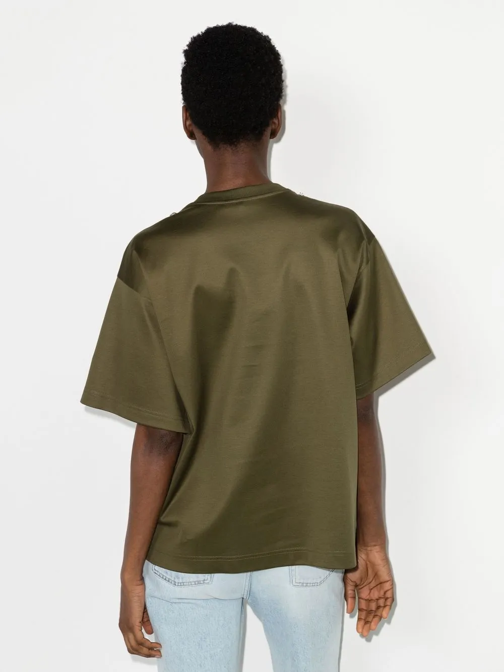 Dolce & Gabbana Crystal-embellished Short-sleeved T-shirt In Grün