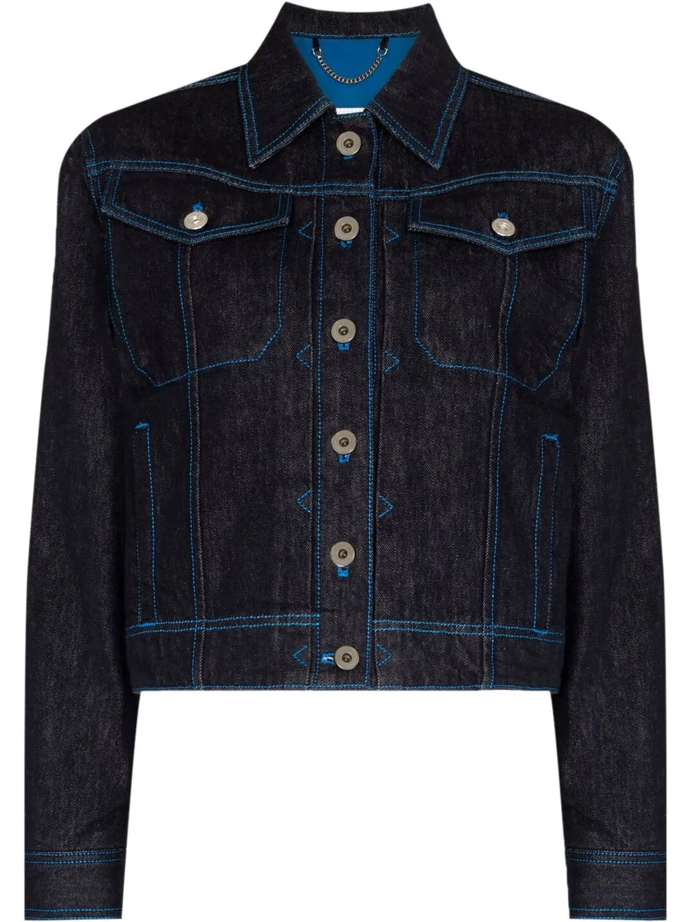 

Salvatore Ferragamo contrast-stitch denim jacket - Blue