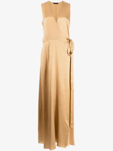 VOZ silk maxi wrap dress