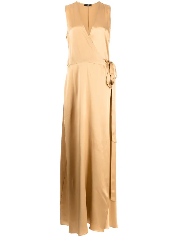 Voz Silk Maxi Wrap Dress - Gold Voz Silk Maxi Wrap Dress - Gold