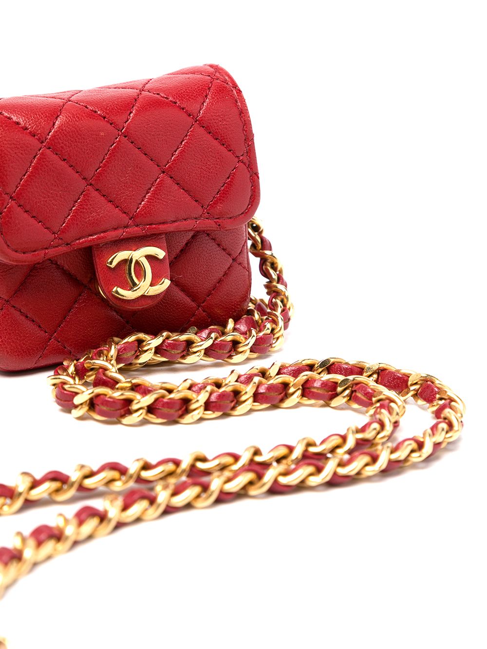 фото Chanel pre-owned стеганая мини-сумка 1990-х годов с логотипом cc