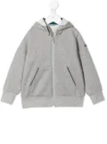 familiar zipped cotton hoodie - Grey