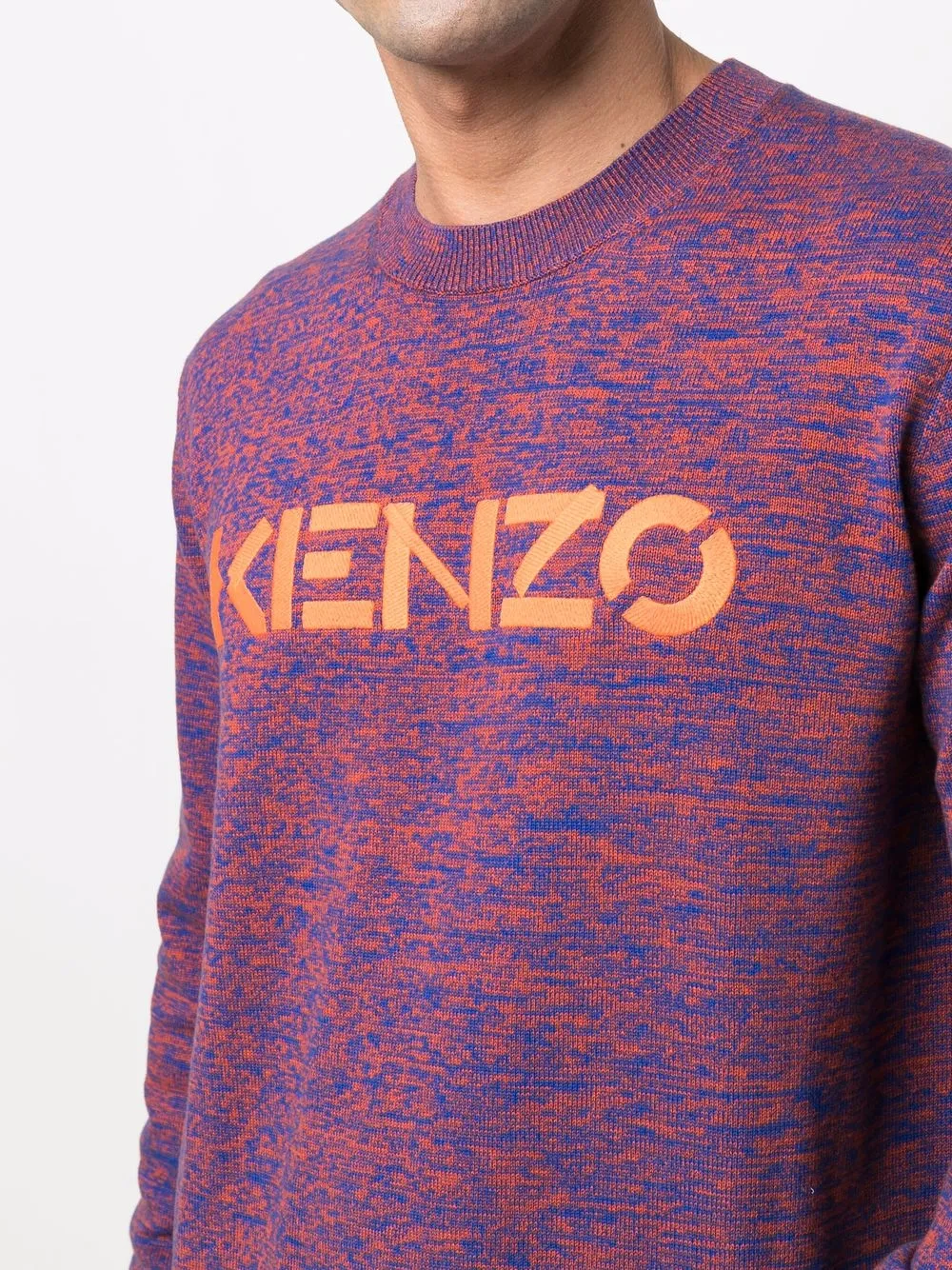 фото Kenzo logo embroidered marl-knit jumper