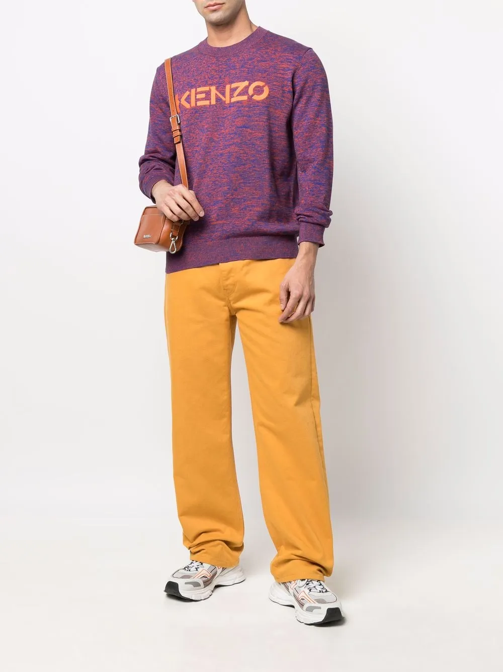 фото Kenzo logo embroidered marl-knit jumper