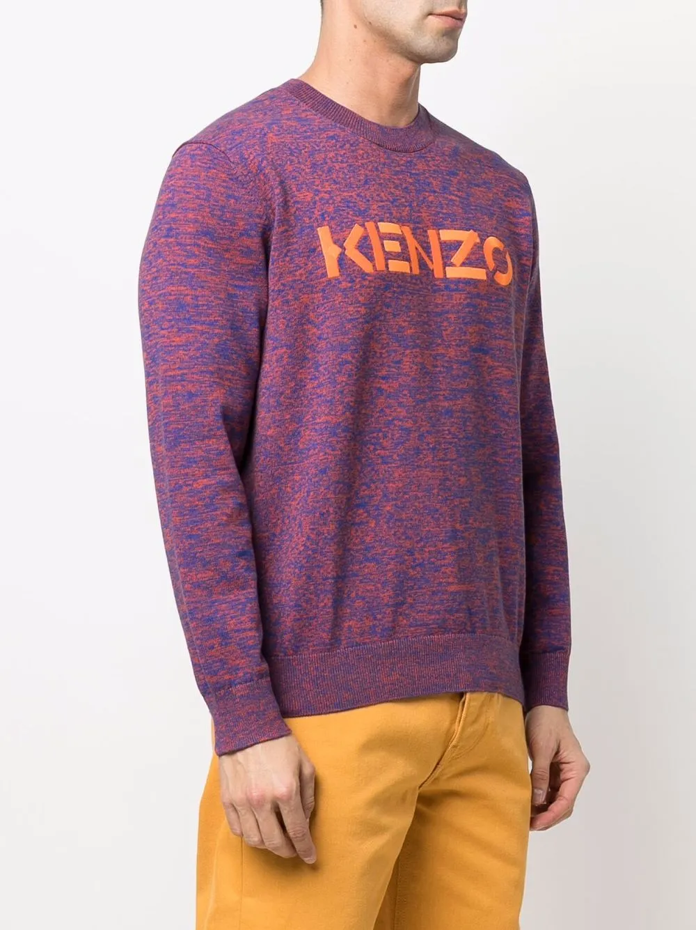 фото Kenzo logo embroidered marl-knit jumper