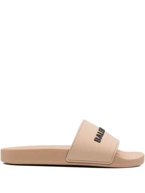 Balenciaga logo-embossed pool slides