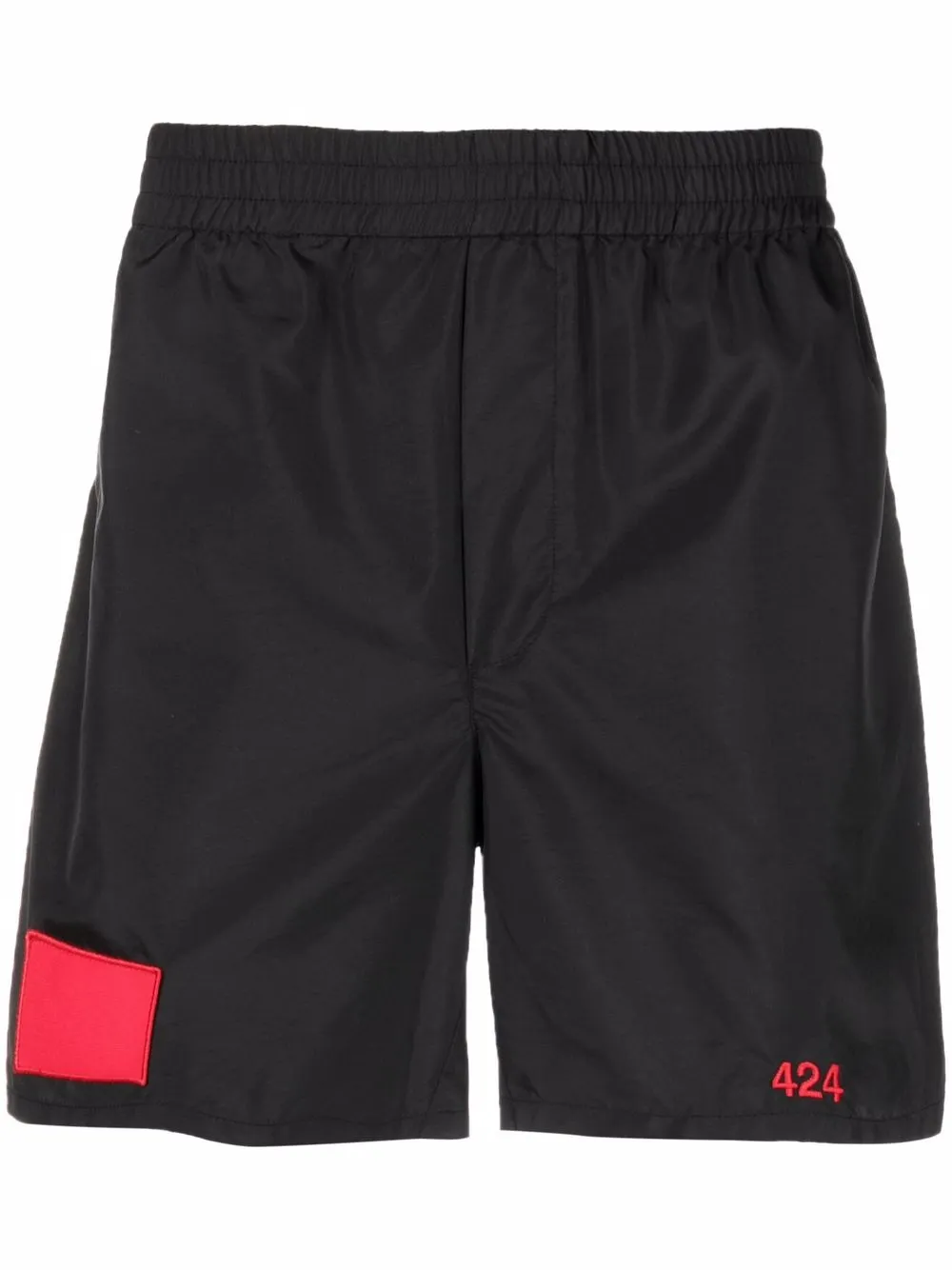 

424 shorts deportivos con parche - Negro