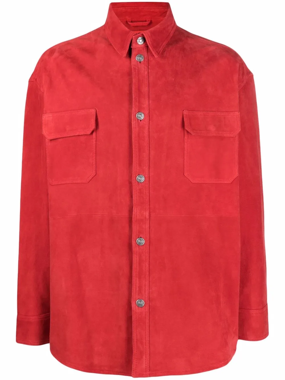 

424 logo-patch shirt - Red