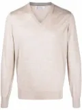 Brunello Cucinelli long-sleeved V-neck pullover - Neutrals