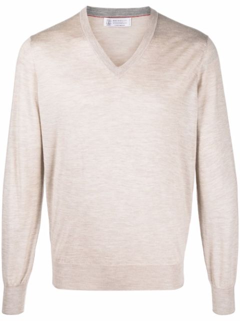 Brunello Cucinelli long-sleeved V-neck pullover Men