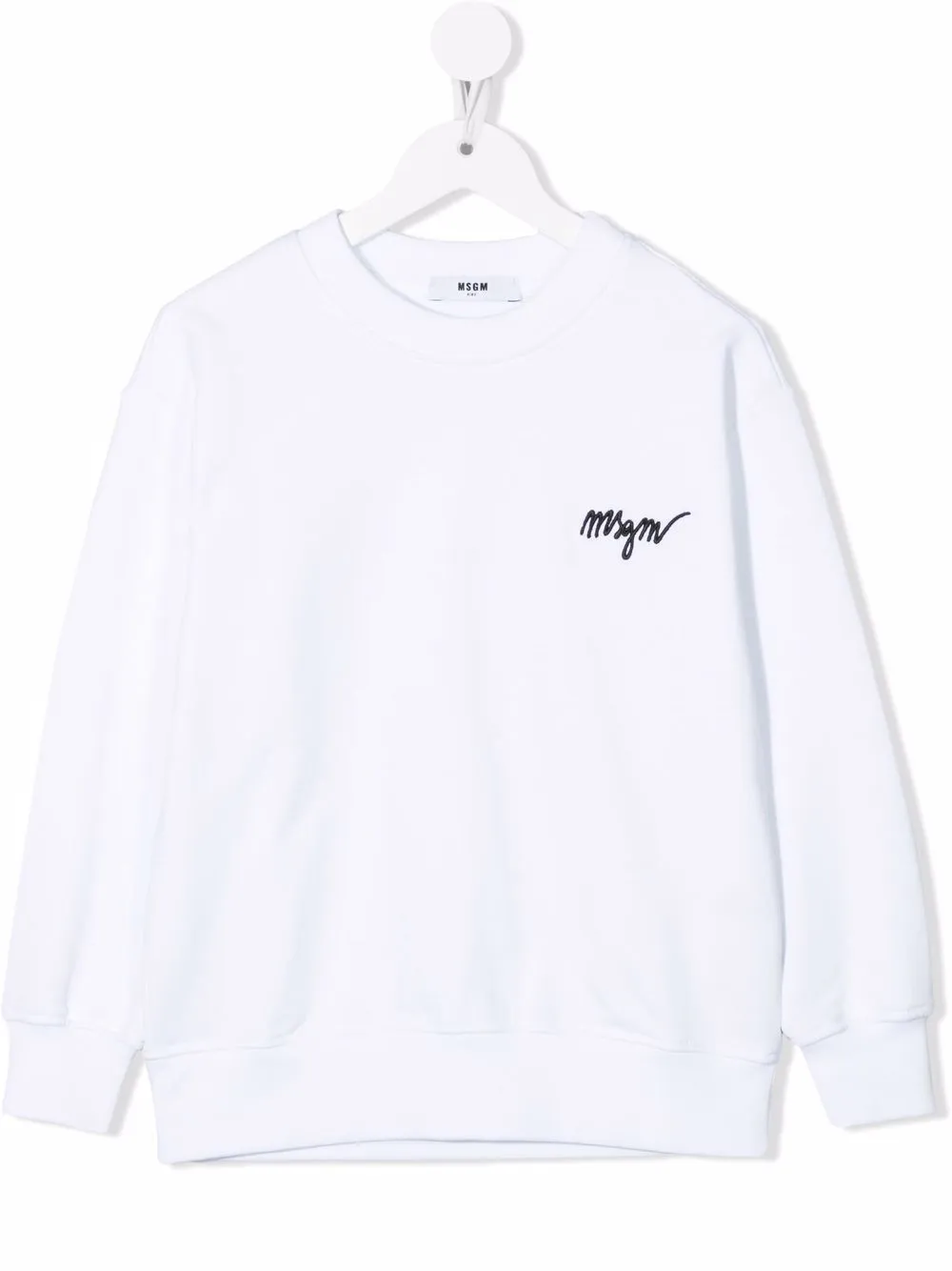 

MSGM Kids sudadera con logo bordado - Blanco