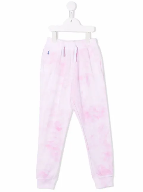 Ralph Lauren Kids بنطال رياضي بطبعة مصبوغة