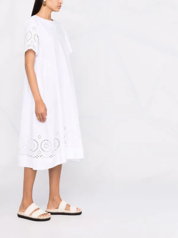 White broderie anglaise shift dress sale