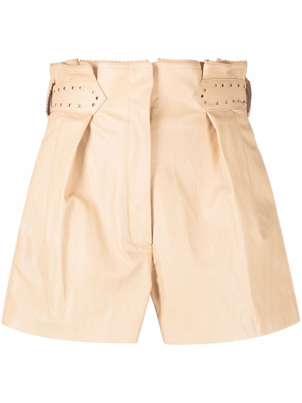 

TWINSET belt-detail high-waisted shorts - Neutrals