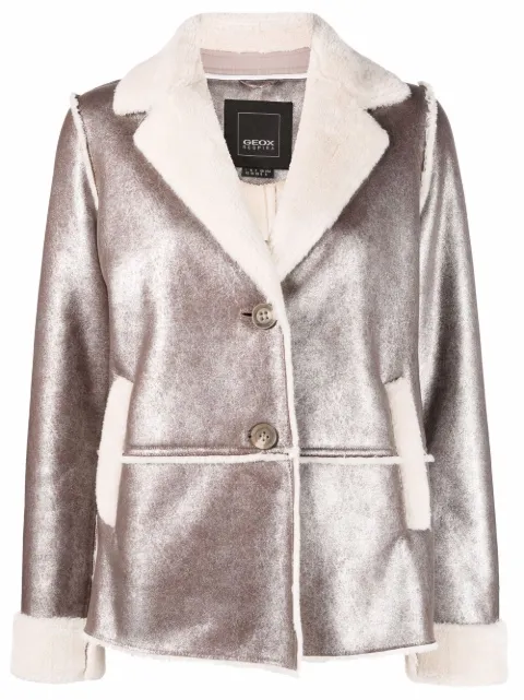 Geox faux shearling-trimmed jacket