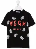 MSGM Kids logo-print crewneck T-shirt - Black