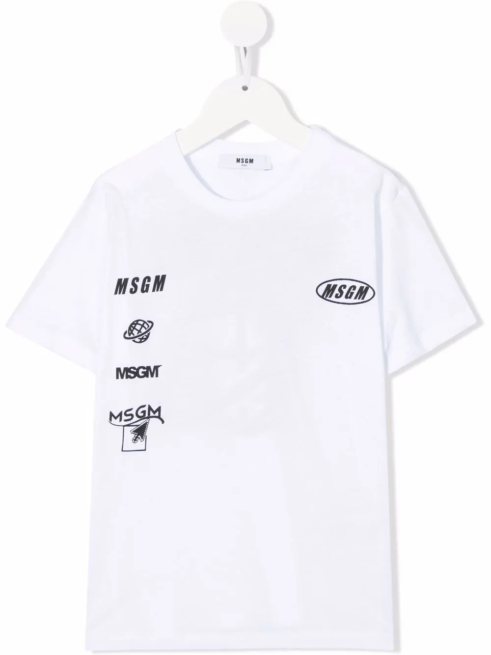 

MSGM Kids playera con logo estampado en el pecho - Blanco