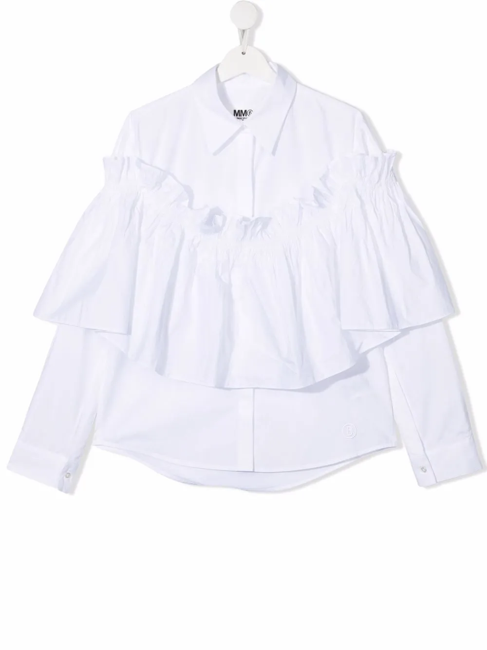 

MM6 Maison Margiela Kids camisa con volantes - Blanco