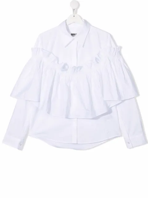 MM6 MAISON MARGIELA KIDS قميص مزين بكرانيش