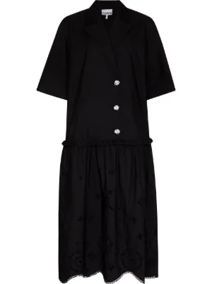 ganni broderie anglaise shirt dress Broderie Anglaise Mini Dress