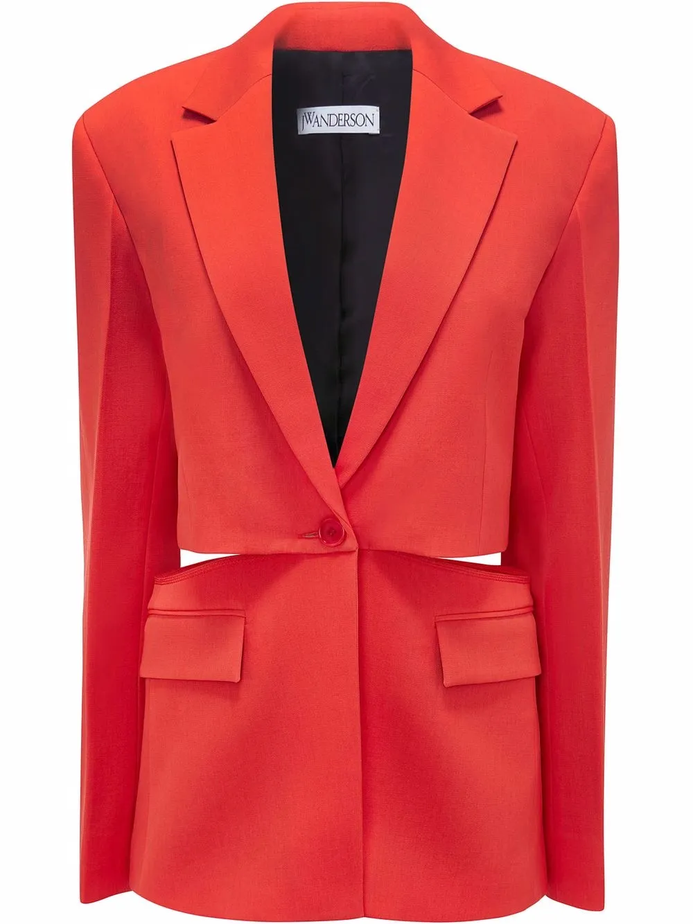 cutout single-breasted blazer