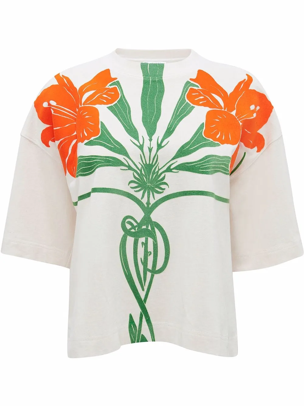 

JW Anderson playera corta con estampado floral - Blanco