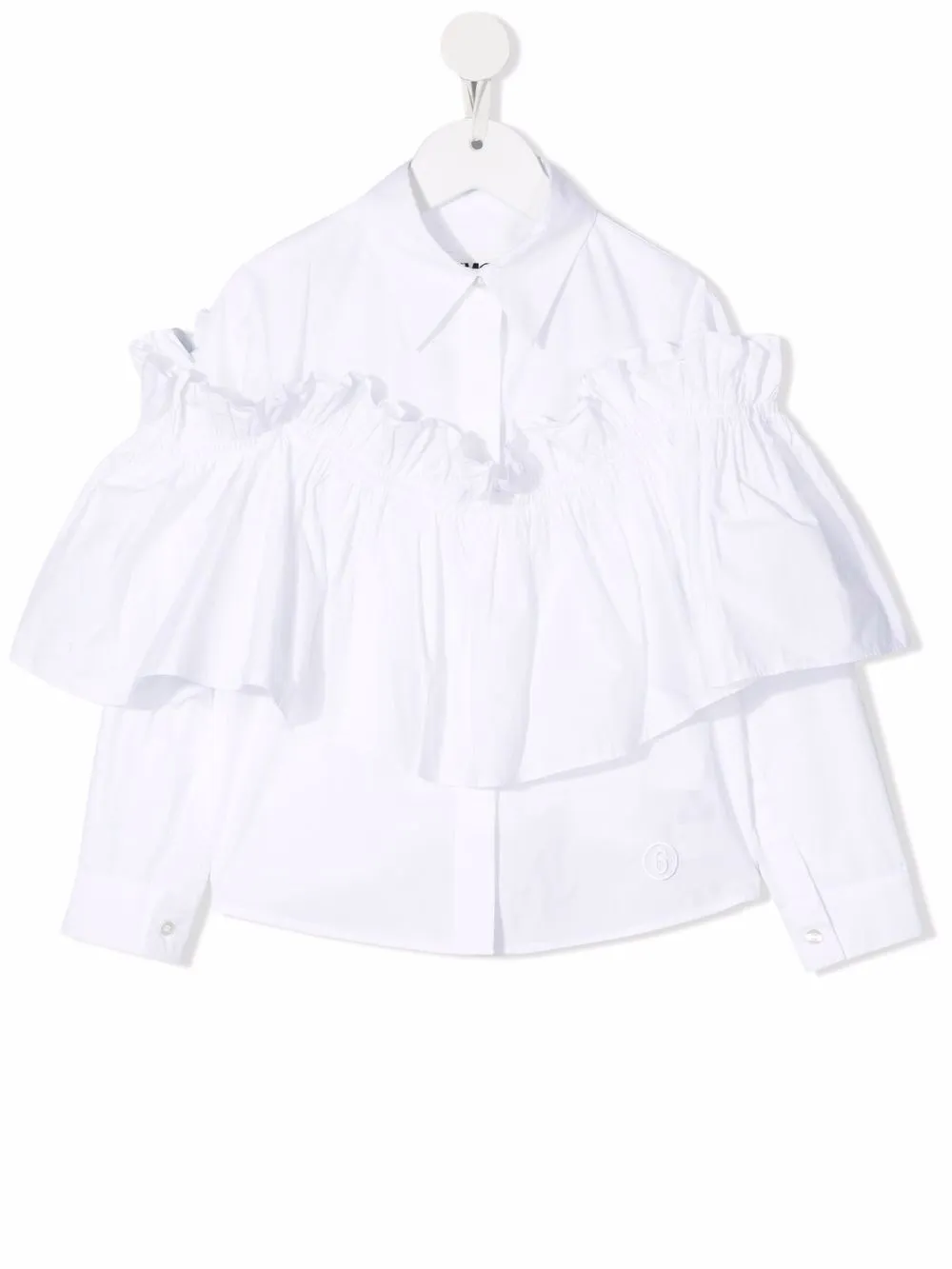 

MM6 Maison Margiela Kids camisa con volantes - Blanco