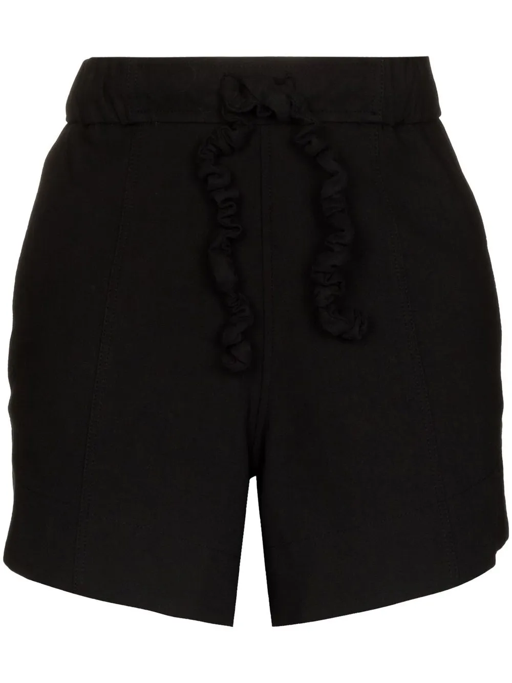 

GANNI crinkled drawstring-detail shorts - Black