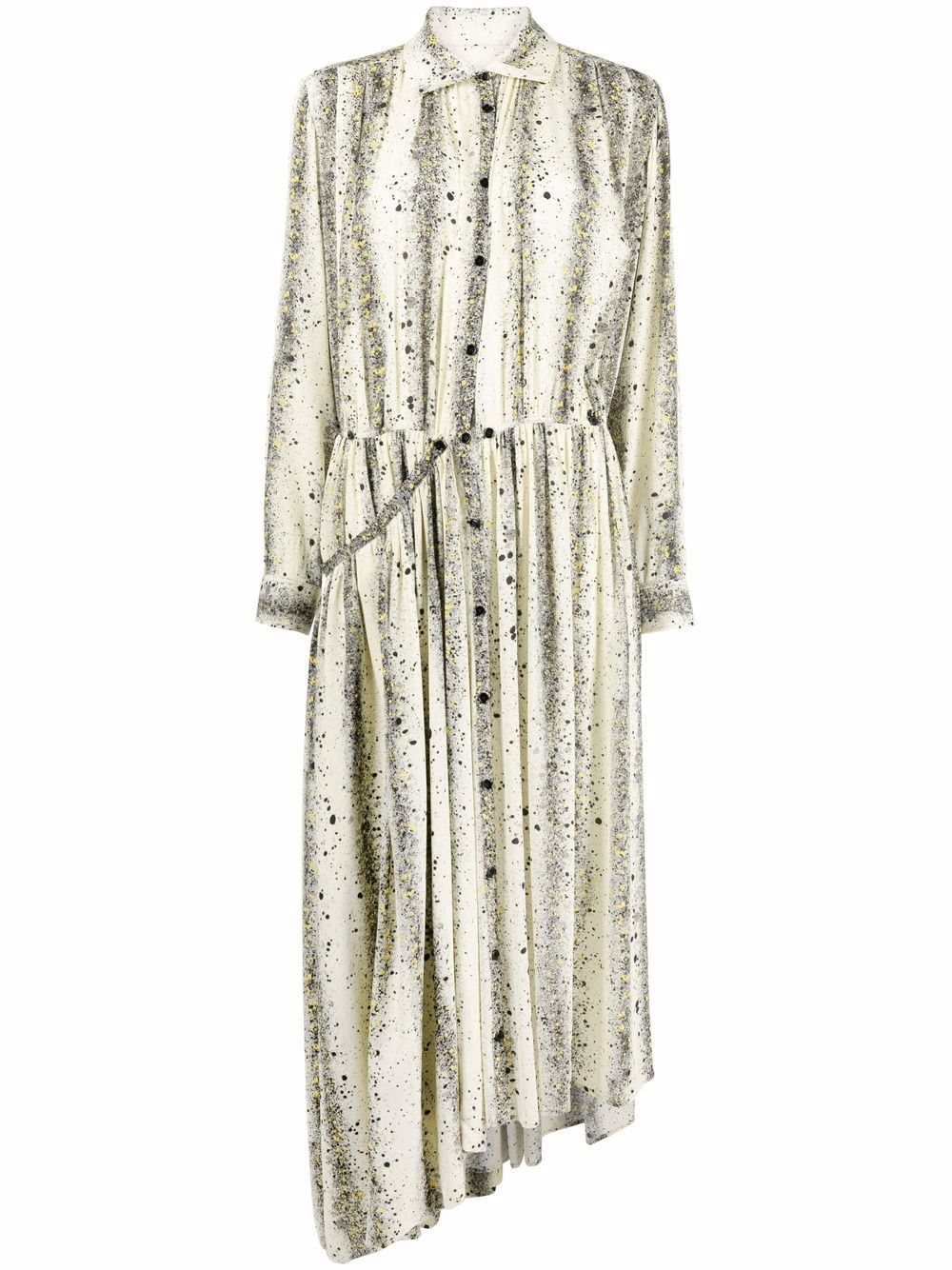 фото Lemaire splatter-print midi shirt dress