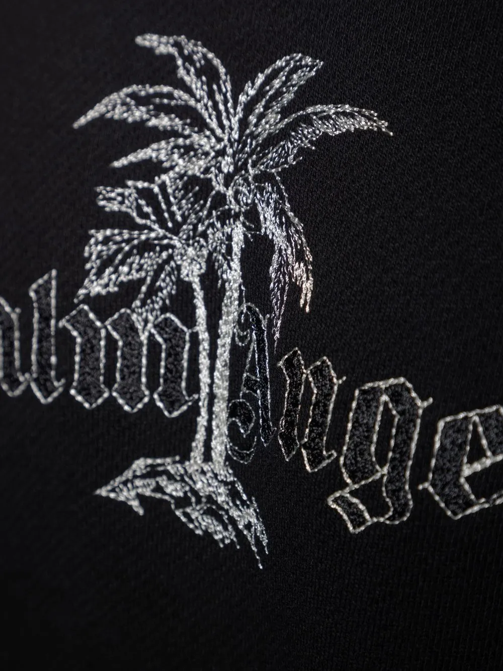 Palm Angels Black Cotton Sunset Palm Sweatshirt In Black