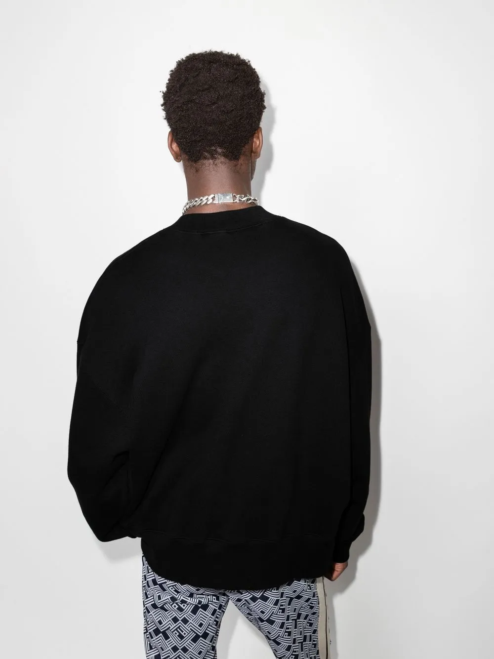 Palm Angels Black Cotton Sunset Palm Sweatshirt In Black
