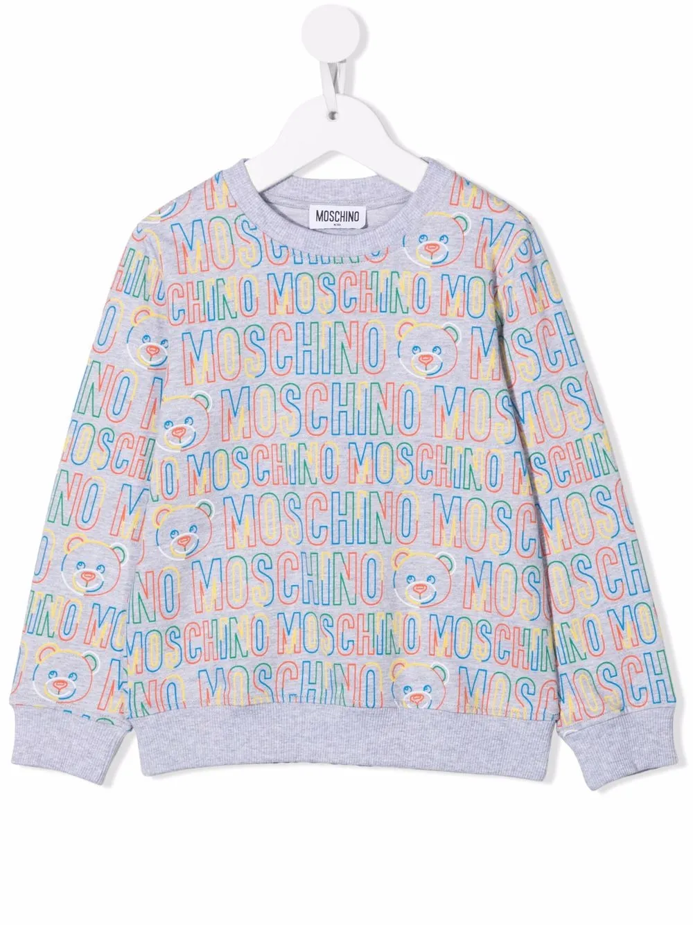 

Moschino Kids sudadera con cuello redondo y parche del logo - Gris