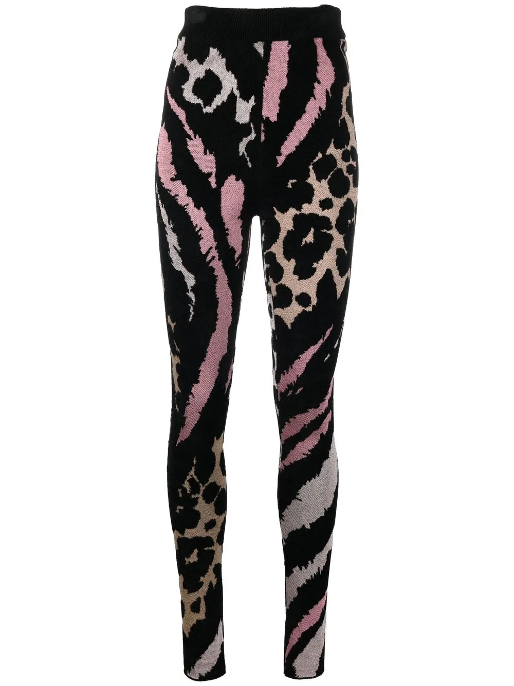 

Roberto Cavalli animal-print knitted leggings - Black