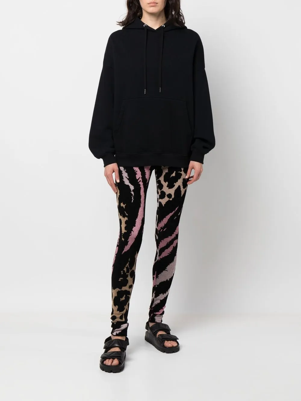 Roberto Cavalli Legging met dierenprint - Zwart
