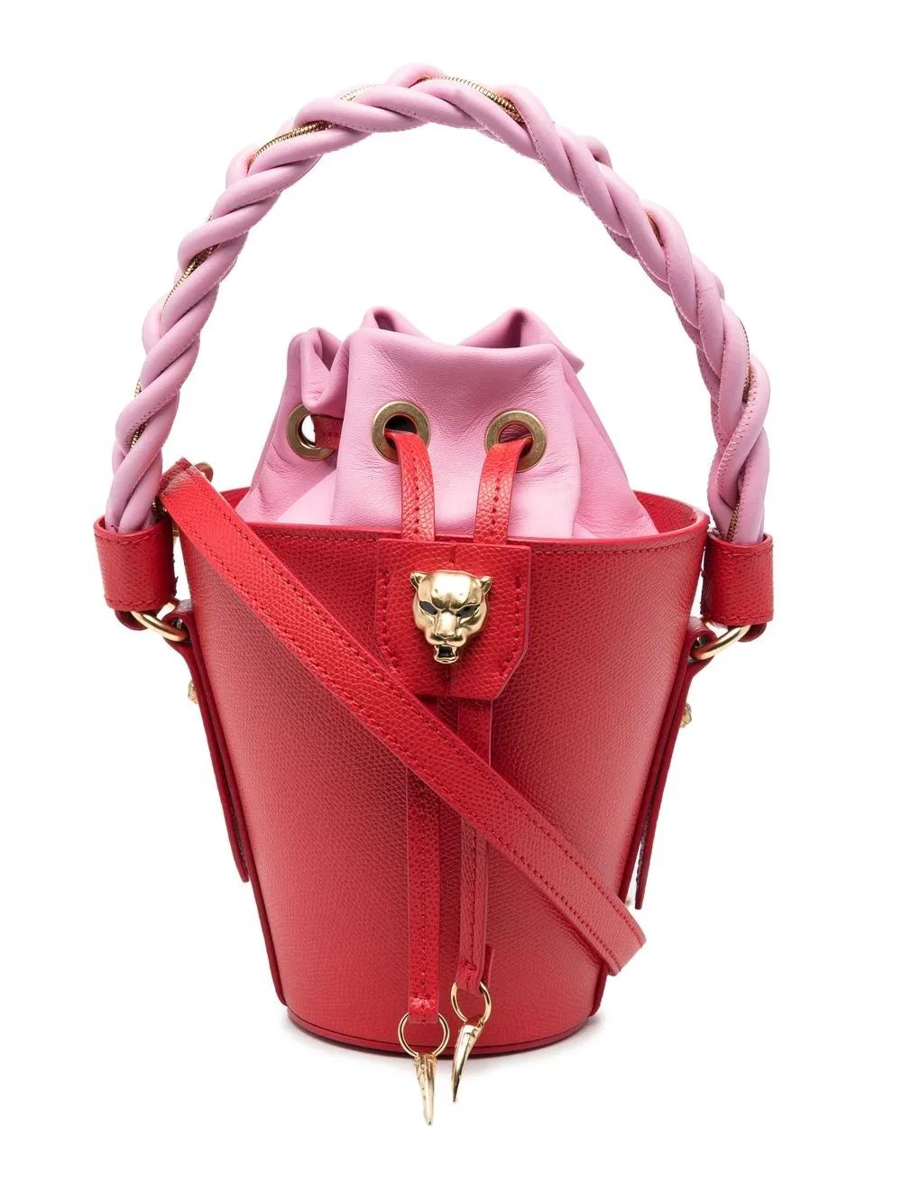 

Roberto Cavalli colour block drawstring mini bag - Red