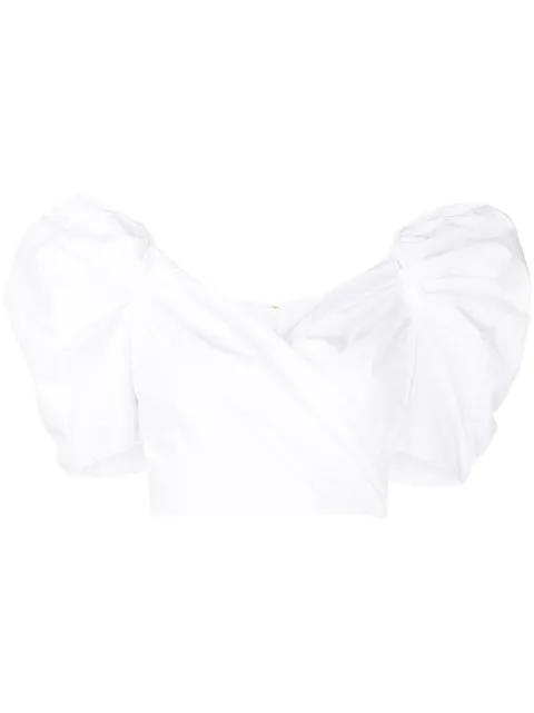 Cara Cara Sara wrap-style cropped top