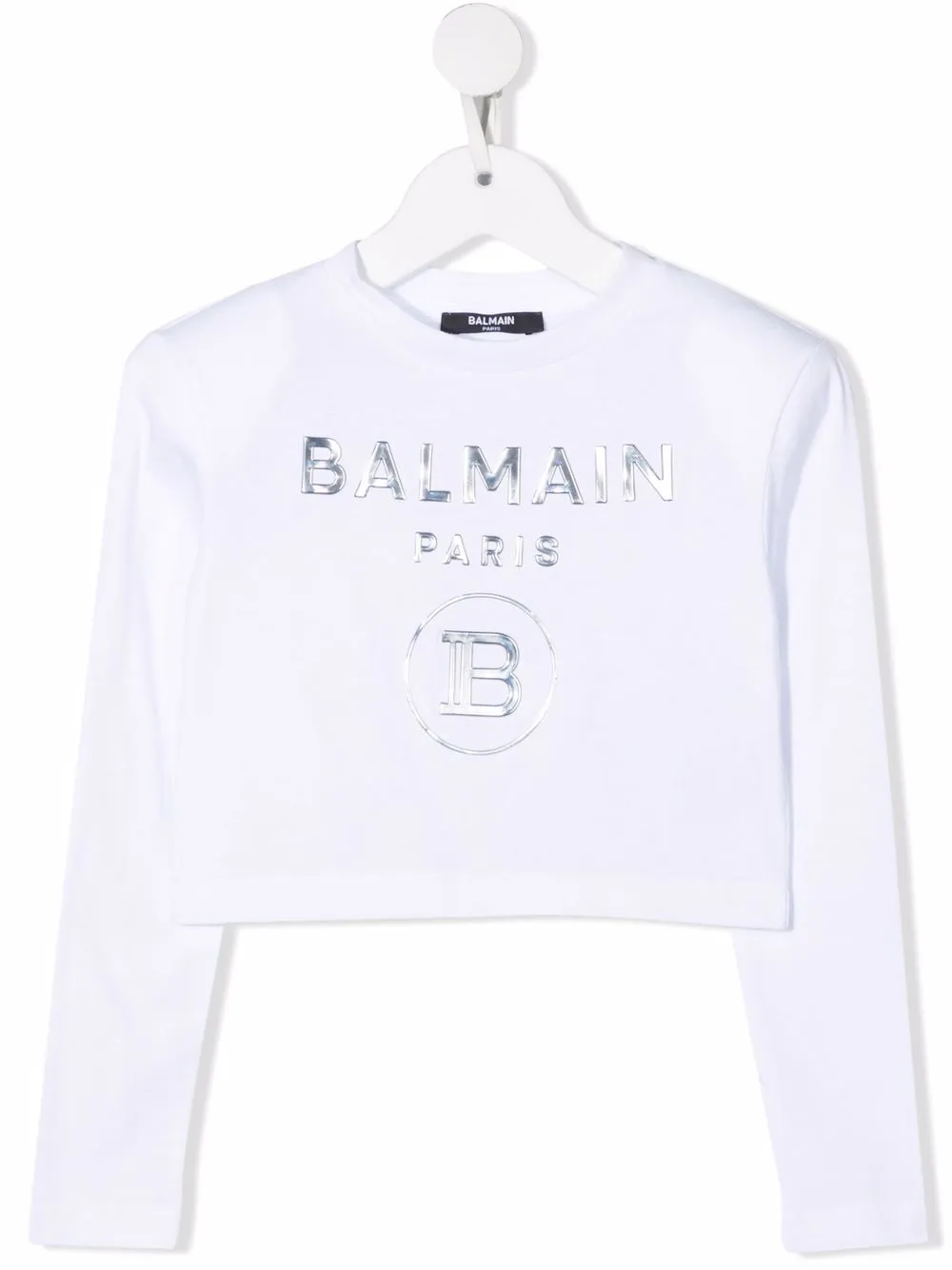 

Balmain Kids sudadera con logo en relieve - Blanco