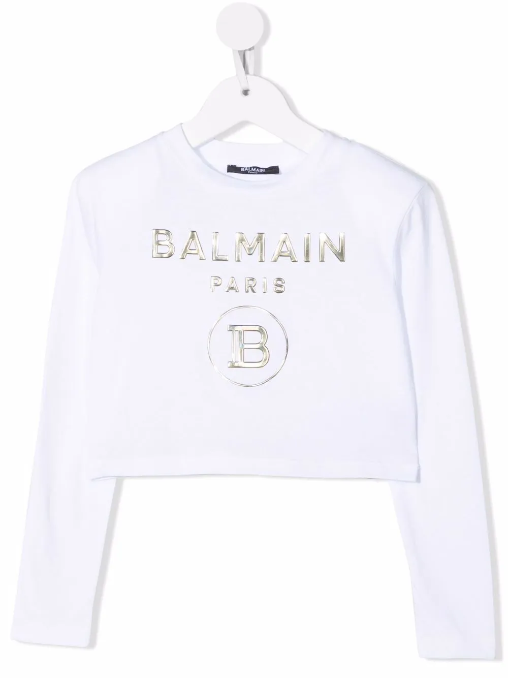 

Balmain Kids sudadera con logo en relieve - Blanco