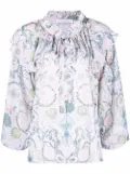 See by Chloé baroque-print ruffled blouse - Pink