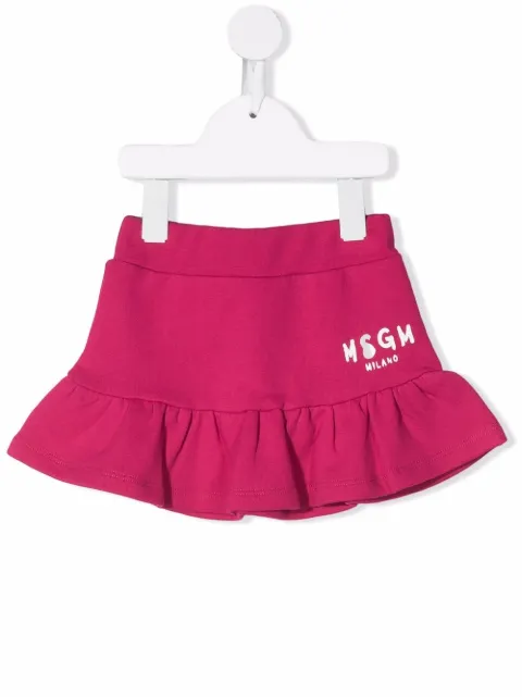 Msgm Kids تنورة ميني بطبعة شعار الماركة
