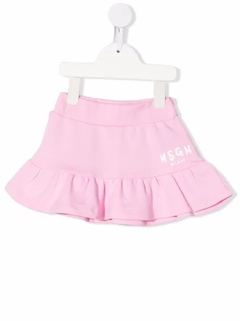 Msgm Kids تنورة ميني بطبعة شعار الماركة