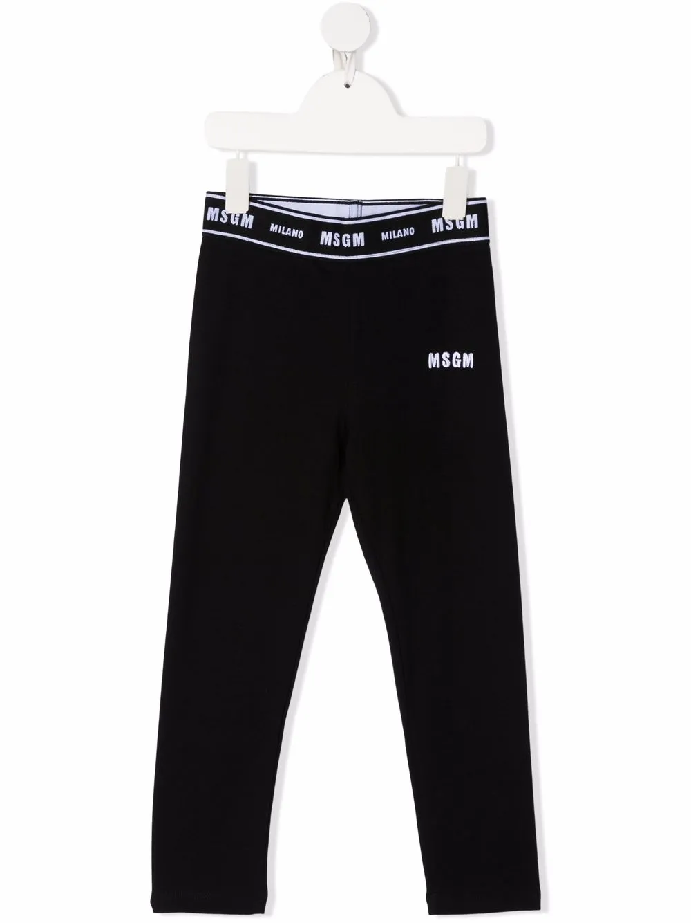 

MSGM Kids leggins con tiro medio y logo en la pretina - Negro